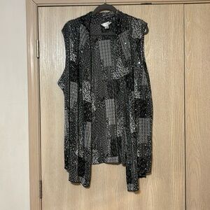 Black & white sequin vest